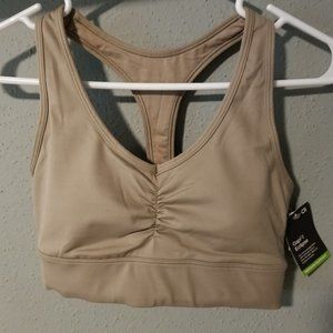 XS GapFit Eclipse Medium Impact T-Back Slate Sports Bra Longline New | Workout